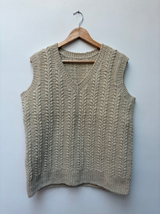 Handspun cable knit vest