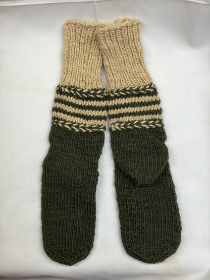 Braided stripe wool socks