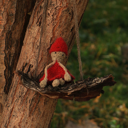 The Red Blossom Pahadi Girl Hand-Crochet Doll