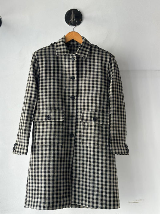 kaza handloom wool overcoat  female front view @woolknitters