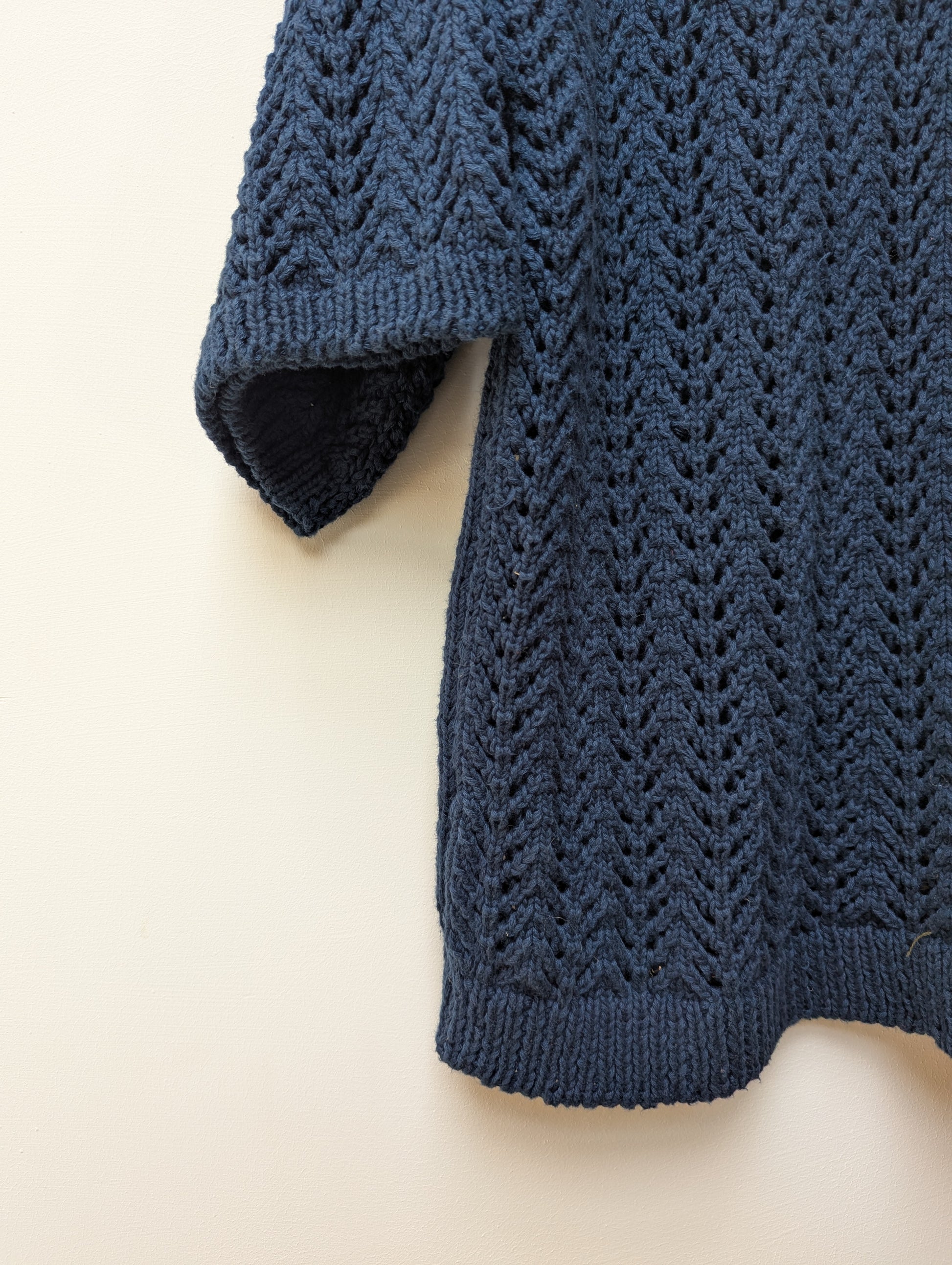 Knitted lace cotton overshirt left lower view – handloom cotton winter shirt left lower view 