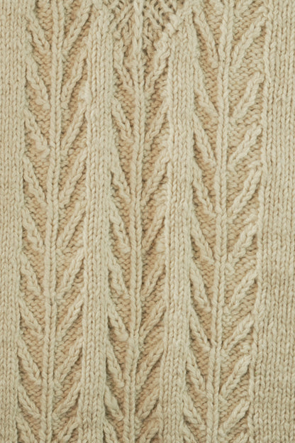 Handspun Cable Knit Wool Vest - Off White