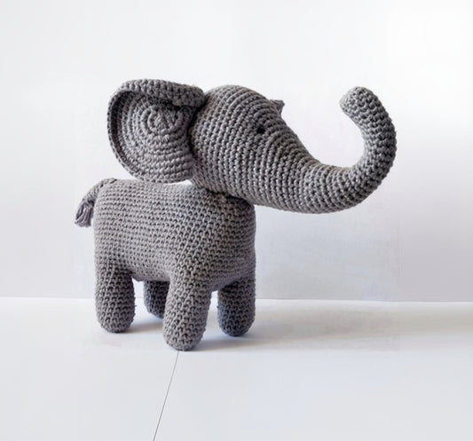 handmade cotton elephant eco souvenir crochet toy gray 