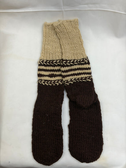 handmade wool socks with striped design breathable winter wear black colour