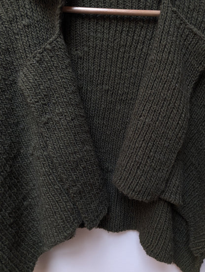 indigenous wool knit cardigan olive