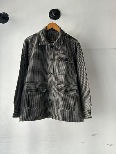 Men Gaddi Wool Jacket Front View Handwoven Winter Coat @woolknitters
