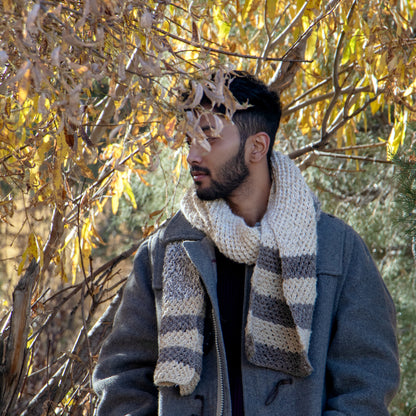 Nature's Palette Hand-Knit Muffler