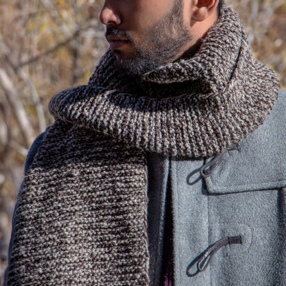 Earthy Brown Hand-Knit Muffler