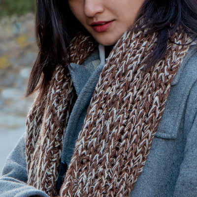 Earth Whisper Hand-Knit Muffler - Shop@Woolknitters