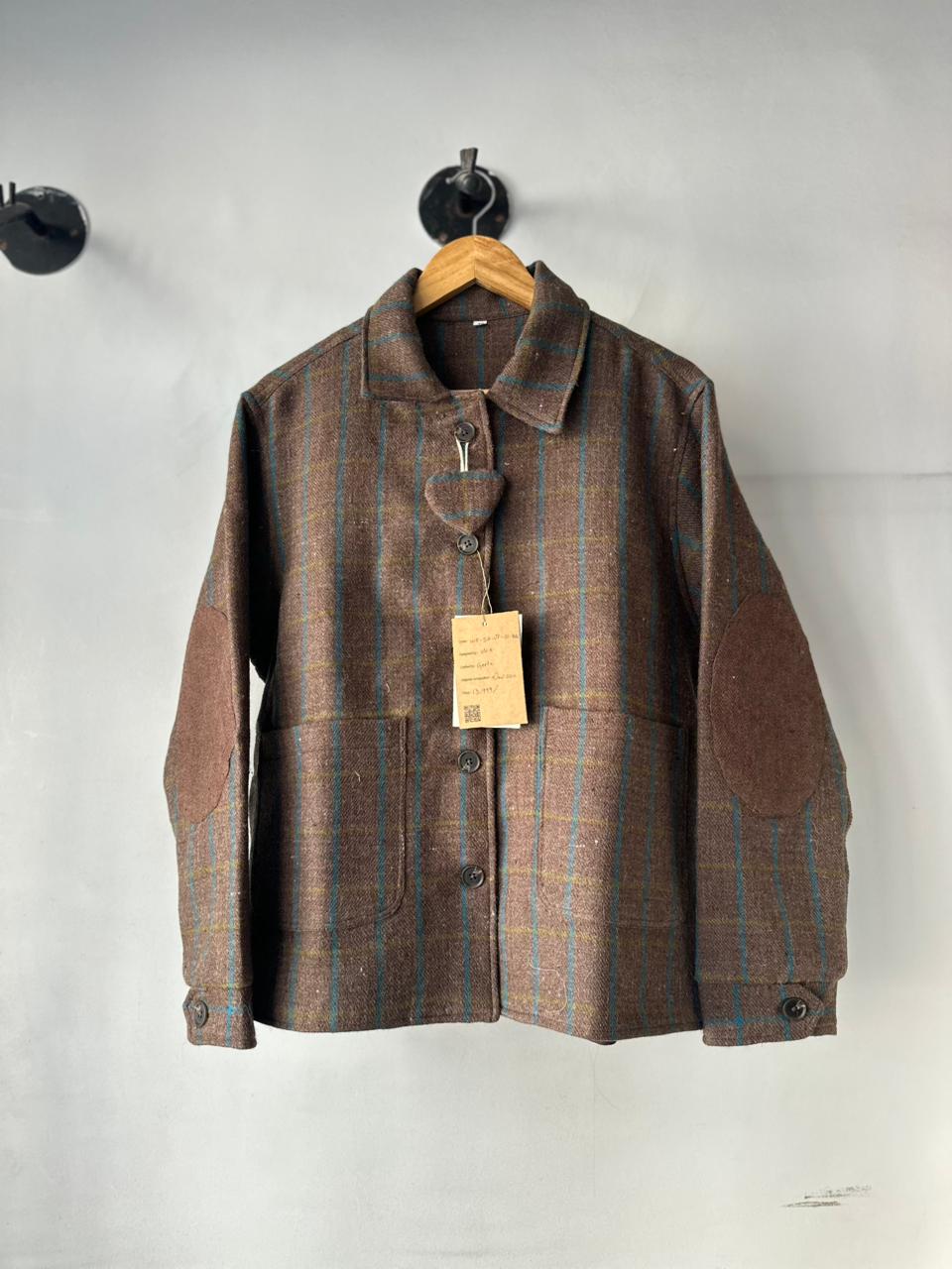 shimla handloom wool jacket for women front view
