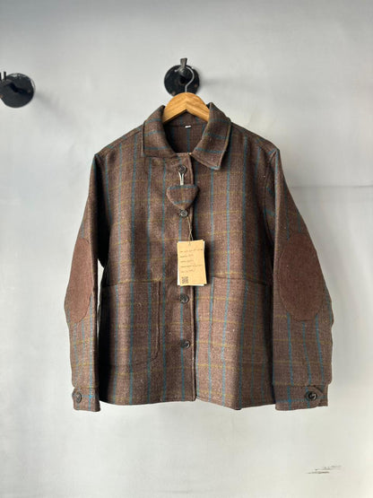shimla handloom wool jacket for women front view
