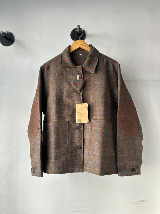 shimla handloom wool jacket for women front view
